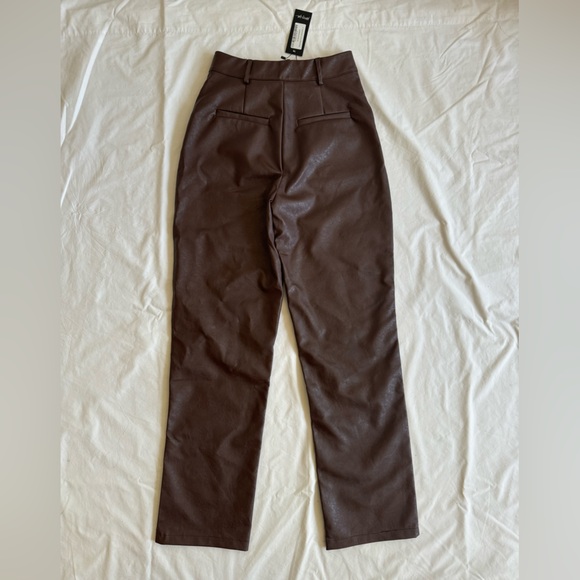 Nastygal Brown Leather Pants - Picture 3 of 5